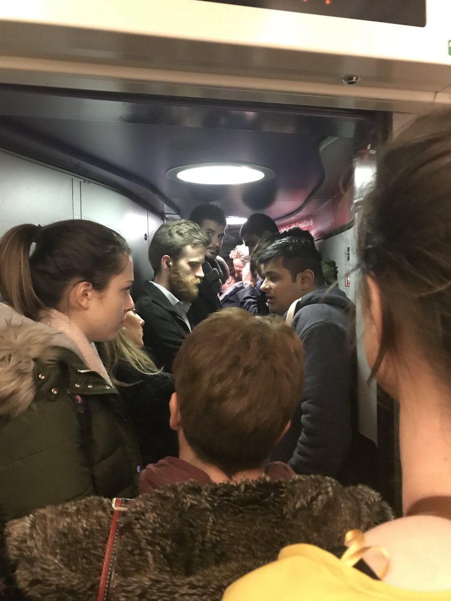 EmilyS_Home's tweet photo. @CrossCountryUK.  How can you charge people to travel like this. Clearly it’s unsafe and I think animals might get treated better. https://t.co/nHcNNeMG1z