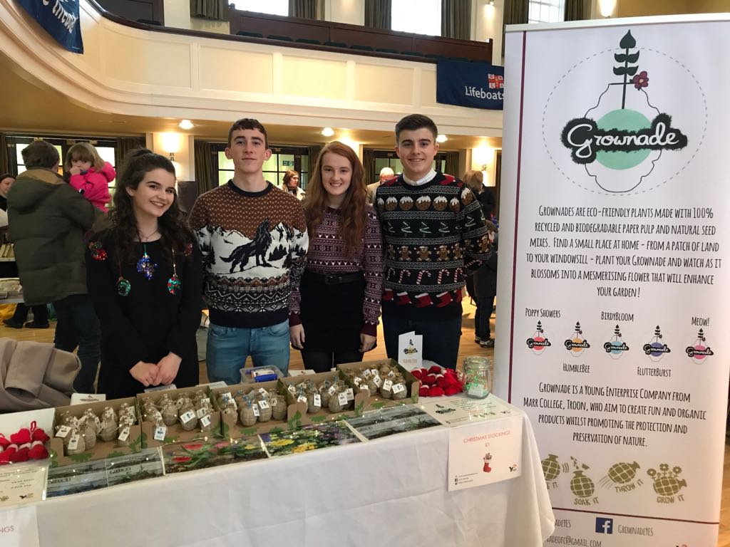 MarrBusiness's tweet photo. Some pictures of our Young Enterprise team hard at work at Wintertainment! A big thank you to everyone who has supported them.  They have now sold out of all varieties of Grownade since Sunday. Amazing! 👏🐱🐦🐝🦋
@MarrColOfficial @YE_Scotland @GrownadeYES https://t.co/Cn5V8fTSFx