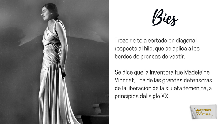 MaestrosCostura's tweet photo. 🔎 Y seguimos con la B del #GlosarioMCostura: ¿Conocíais la técnica de corte al bies? ¿Sabíais quién fue su inventora?

#MaestrosDeLaCostura✂️ https://t.co/A9fXUGWgXc