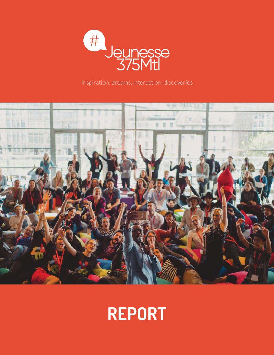 And now in English! Read the Final Report of the <a href="/Jeunesse375Mtl/">Jeunesse375Mtl</a> Project by following this link : bit.ly/2jgSQHo  
This report contains the aspirations, wishes and ideas of hundreds of young Montrealers. Enjoy !