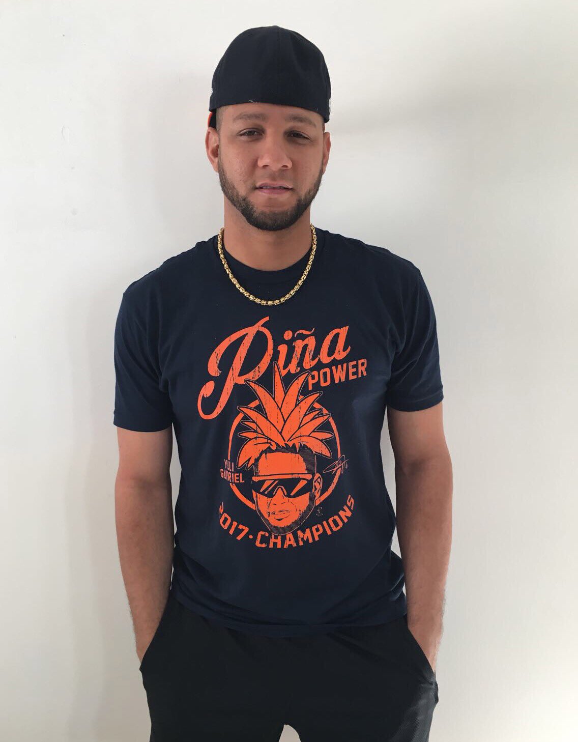 Official Yuli Gurriel Piña Power Apparel MLBPA - Unisex Fitted Tee