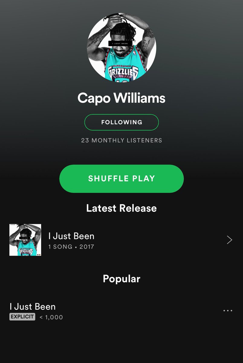PutQInCoach's tweet photo. Y’all friends on @Spotify or is it just mine? 👀🙃 proud of my bro for putting in WORK @Capo_Williams https://t.co/9C5wiuT88v