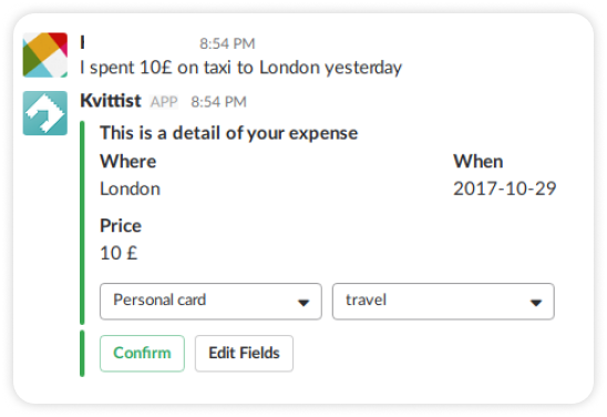 kvittist's tweet photo. Using @SlackHQ for reporting expenses will soon be true for those using those small bookkeeping companies in Europe. Join our waiting list on https://t.co/vBfTVS3H4R #expenses #slackbot #SaaS https://t.co/no5YrAd9vJ