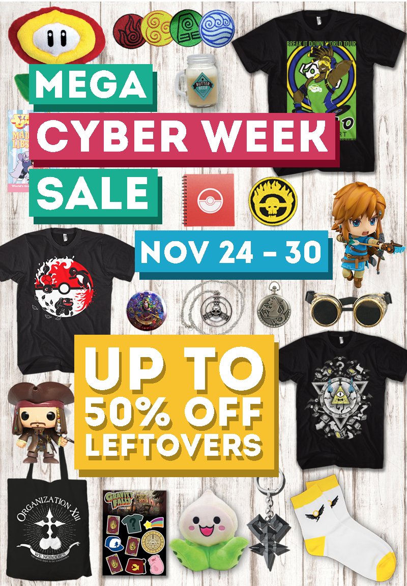 randomfandombox's tweet photo. Black Friday/Cyber Week Sale coming this week! 

Starting Friday get up to 50% off everything in the Leftovers shop and up to 30% off in stock Mystery Boxes! 

Sale is on from November 24 - 30 at randomfandom.ca https://t.co/qmHaH97cv6