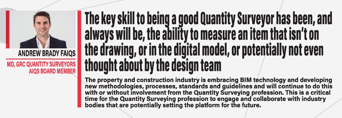aiqs's tweet photo. "The key skill to being a good Quantity Surveyor has been, and always will be.." https://t.co/uQ65me7Dkk #AIQS_BE #BIMISSUE https://t.co/91g3cpJ3MD