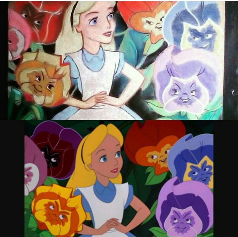 lorena_vidrio's tweet photo. Here is the drawing and the reference photo for my alice in wonderland drawing 🌟 I really love this movie. another Masterpiece from Walt Disney 
#WaltDisney #Disney #art #artist  #love #this #movie #AliceinWonderland #wonderland #drawing #sketchbook #sketch  #sketching #Alice https://t.co/aw2Q5MZLqr