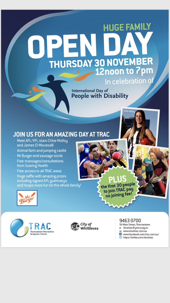 Next week at TRAC Thomastown, AFL Victoria will be running a football clinic and activities, as well as providing information about our AAA programs.