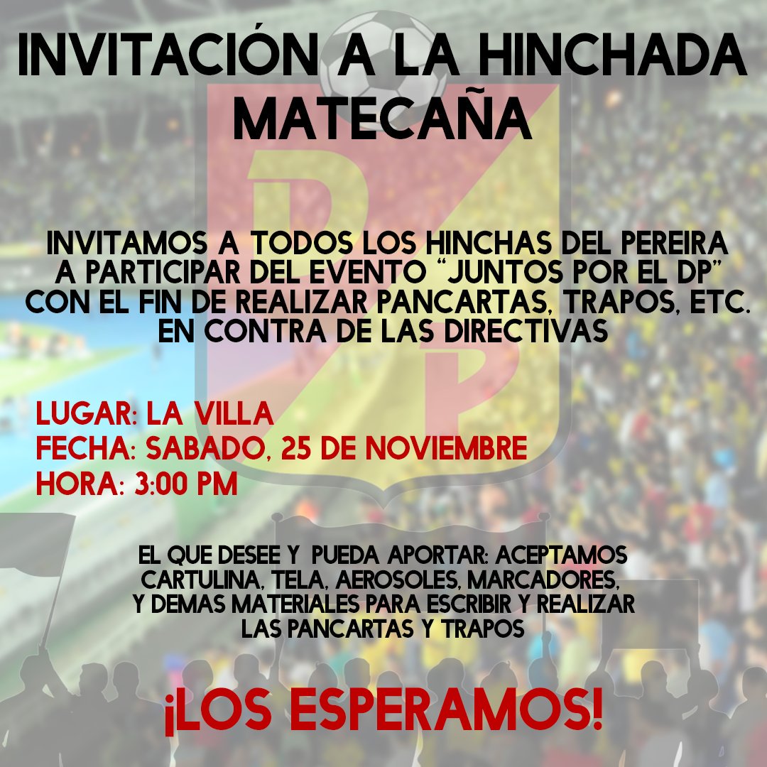 LBDL_Oficial's tweet photo. LSP se une a esta propuesta e invita a todos los integrantes de la barra que quieran hacer parte de la misma.
#FueraBulleri
#FueraDuvan
#FueraJugadores https://t.co/ujybfl0ljB