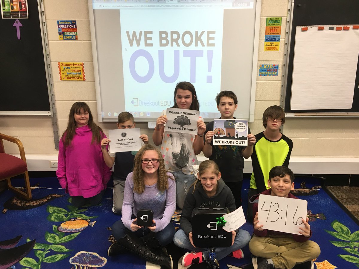 KSwininger's tweet photo. #BreakoutEdu was a success! #maplewoodtopdogs #FCSCSpartanPride @McCann_Matters They all made it in under 45 minutes! https://t.co/tv5rKe7DfZ