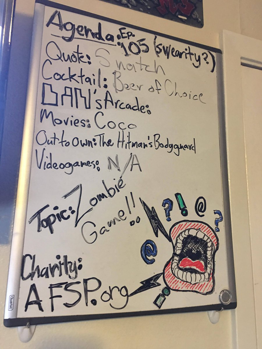 wymshow's tweet photo. Here's a #sneakpeek at the #syllabus for the #newepisode
We play the #WYMP #ZombieGame
Catch up on the last episode: https://t.co/MCg5CTBmEx …
#podcast #comedy #sneakpeek #syallbus #Semester11 #Swear #Swearity #Charity #Coco #HitmansBodyguard #Beers #beer #snatch https://t.co/cIRwnDt671