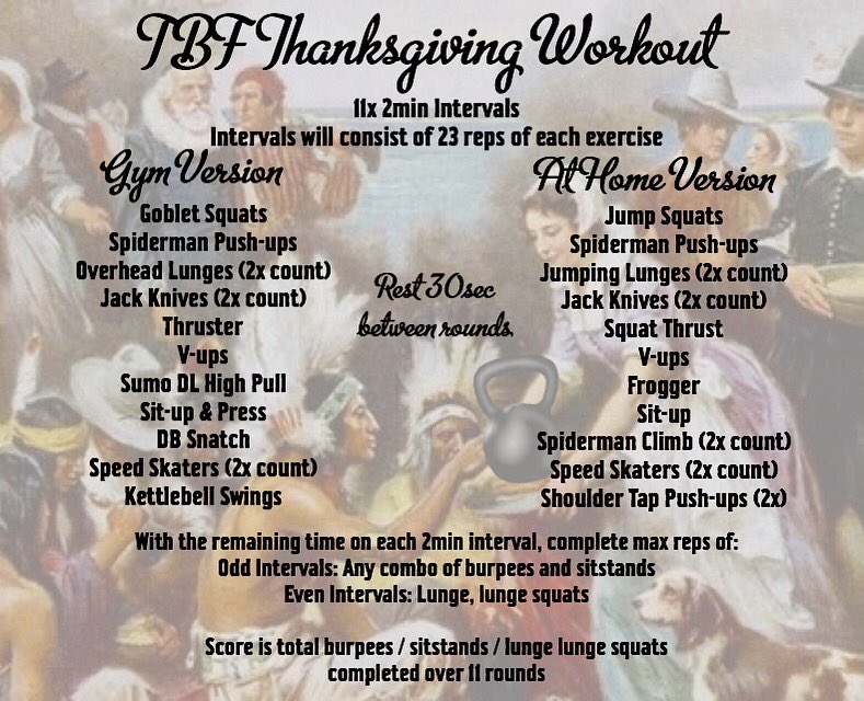 ThrowbackFit's tweet image. A little Thanksgiving challenge. For a bonus add a 1621m run or row 🦃