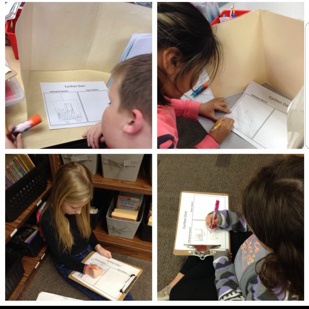 KMLuebcke3's tweet photo. Sketching and building earthen dams. #3rdgradescience #SLED #Engineering https://t.co/hQoSsrSoff