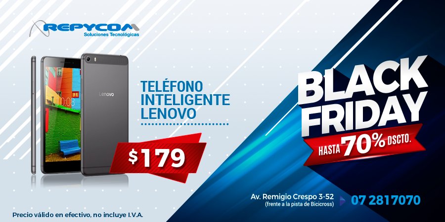 RepycomCorp's tweet photo. #BlacKFriday en #Repycom hasta el 70% descuento.
Viernes 24 de noviembre 2017 desde las 10 am a 12 de la noche en la Av. Remigio Crespo 3-52, Cuenca. Ven y aprovecha cientos de productos a precio de locura!!! https://t.co/eivG2y5WUX