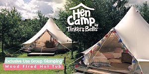 Exclusive Use Glamping Hen Party Weekend.BellTent Accommodation with Wood Fired Hot Tub and food menu,situated a short drive from #AltonTowers. #henorstaghour #belltent #henparty #hendo #henfest #glamping #staffordshire #derbyshire bridetobe #wedfest #uttoxeter