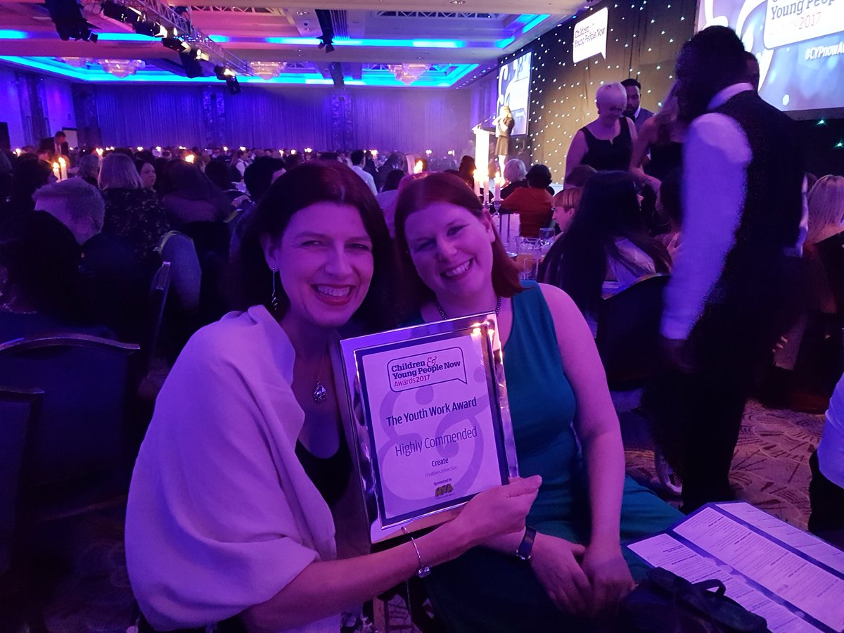 Super excited - highly commended to <a href="/createcharity/">Create</a> in Youthwork #CYPnowAwards for project bringing together disabled and non-disabled young people. #delighted