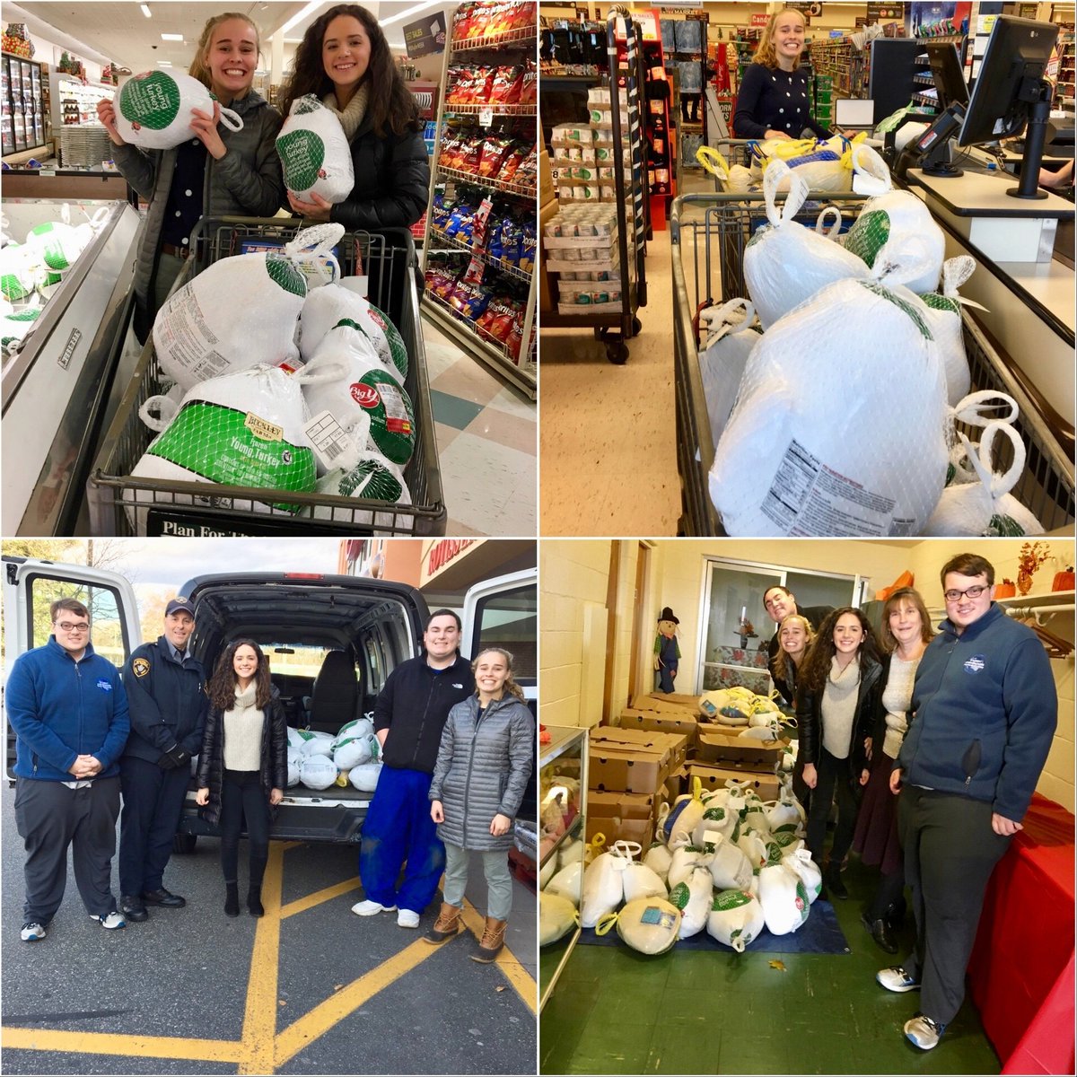 WestfieldState's tweet photo. Students in @WestfieldSGA collected donations for their annual Turkey Drive &amp; purchased 211 turkeys for local families in need.

Great work by Fundraising/Community Relations Rep. Maddy Scott '20 for coordinating the drive &amp; all of SGA for making a difference this Thanksgiving! https://t.co/Y07EykKU10