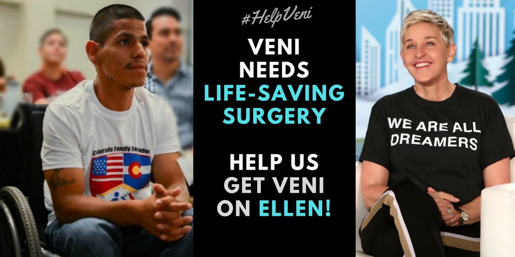 _mariaferni's tweet photo. @TheEllenShow ty for supporting #Dreamers! #Dreamer Veni Noya needs lifesaving surgery but can't afford it. Will you #HelpVeni? https://t.co/v55DaZ1Gsc https://t.co/fKNHX8DirG