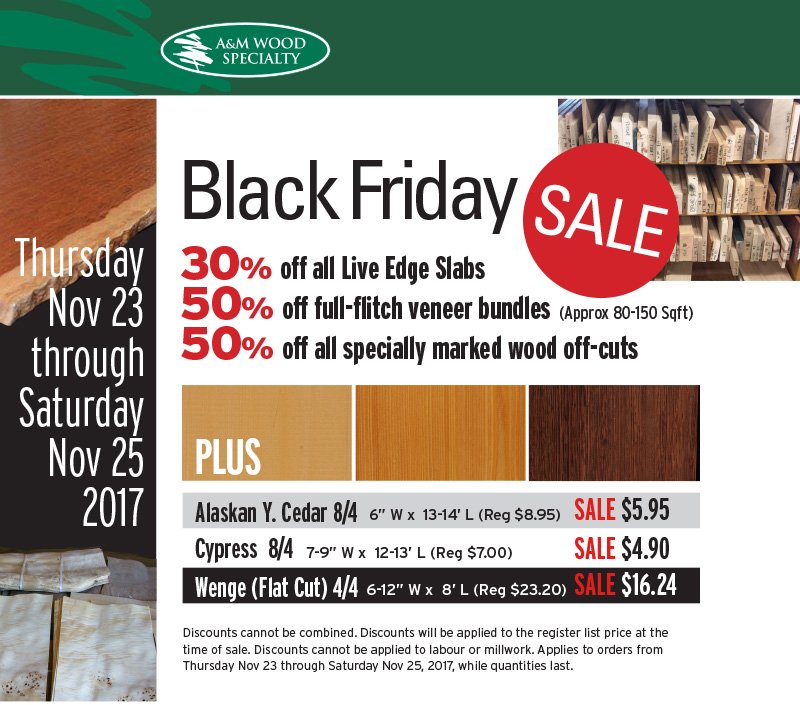 amwoodinc's tweet photo. Stop in for our Black Friday extravaganza or order online!! Check out our live edge slab list: https://t.co/Szy2FWbJ4s and our veneer list : https://t.co/59UNXTrVlj  #amforloversofwood #woodworking #woodsource #blackfriday #notrampling #greatdeals #liveedge #amwoodinc #veneer https://t.co/w6LFak2vVd