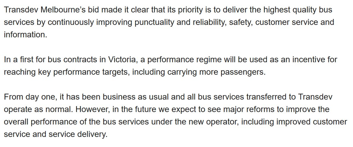 TransdevWatch's tweet photo. "Transdev Melbourne’s bid made it clear that its priority is to deliver the highest quality bus services by continuously improving punctuality and reliability, safety, customer service and information". Looks like that worked well eh @ptv_official ? https://t.co/V63Ic11qnz https://t.co/XqFds6mM3O