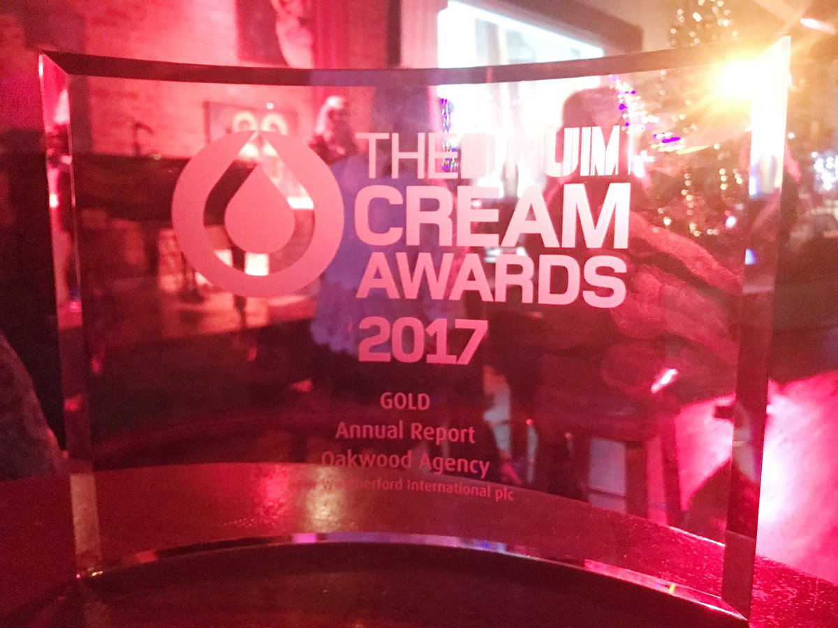 waters_h's tweet photo. We won gold! Representing @Oakwood_Agency &amp; @WeatherfordCorp at tonight's The Drum @CreamAwards Good luck everyone! #gold #winners #CreamAwards https://t.co/61qd58Ujaa