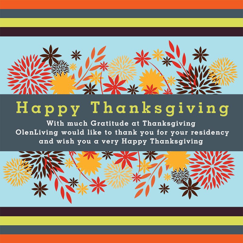OlenLiving's tweet photo. With a thankful heart we wish you joy and laughter this Thanksgiving! May tomorrow be filled with happiness for you. https://t.co/YoPB7bc5g0