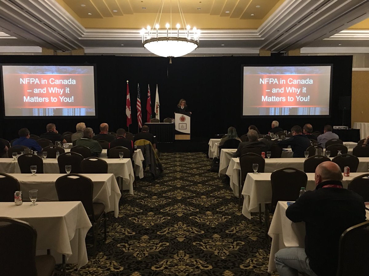 ONFireChiefs's tweet photo. @LauraKingNFPA closes out Day 1 of #Midterm17 - thanks for teaching us about resources NFPA can offer to its Canadian counterparts https://t.co/RzzLWJyO91