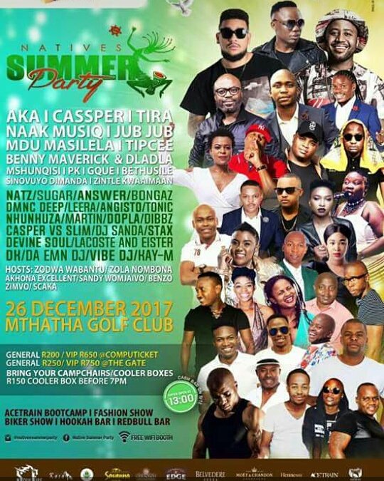 GuguNovember's tweet photo. COME CHILL WITH MZANTSI MAGIC'S A-LISTER CELEBRITIES... LIMITED TABLES AVAILABLE FOR BOOKING 🔞#NativesParty2017 #26December #MthathaCountryClub #AceBootCamp #BikerShow #FashionShow #Hookahbar #EasternCapeIsNotAJungle https://t.co/jnTFRxZv4C