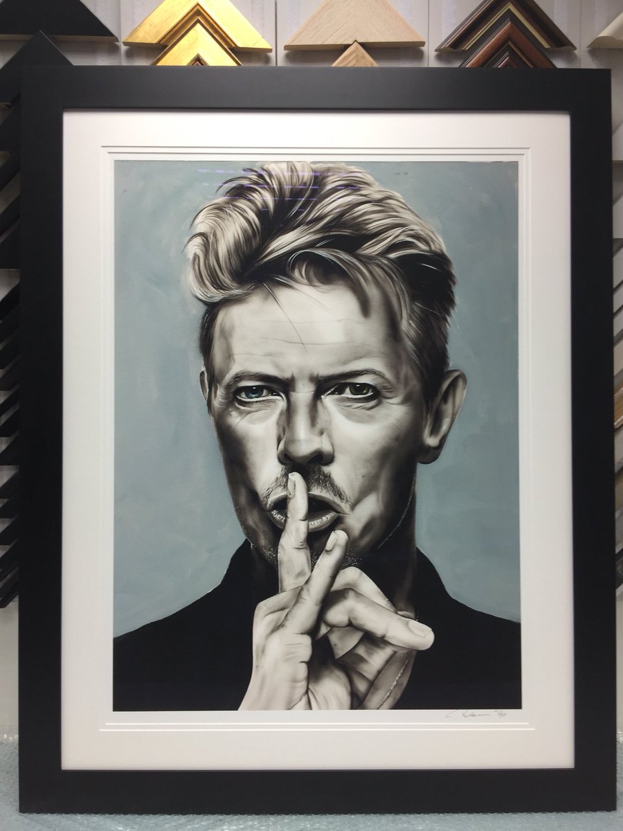 Hunky Dory! a beautiful 6 of 10 limited edition Bowie print perfectly framed really It Ain’t Easy! Not long now as I Have Friday on My Mind! Big frame nearly had Breaking Glass! I’m a Starman! #pictureframing  #hertford #bespoke