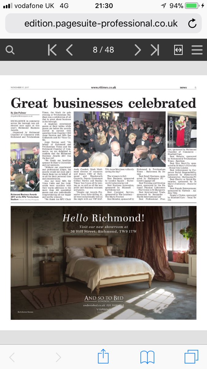 chamberrichmond's tweet photo. #RBA17 #RichmondBusinessAwards #biz #celebrations! Read in @richmondtimes @YourStMarys @Harlequins @natwest #LondonSquare @pftphotography https://t.co/ToxRJSs2JR