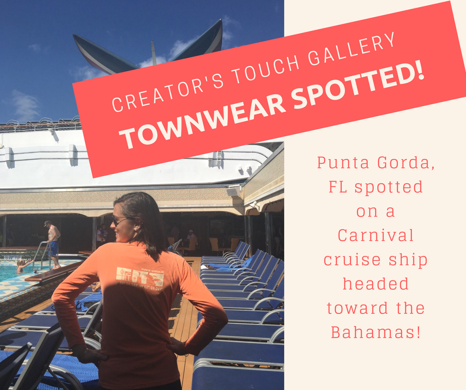 MyTownWear's tweet photo. Creator's Touch Gallery 
TownWear spotted on a cruise!!! Next time we want to tag along! https://t.co/evnTVCpXbl