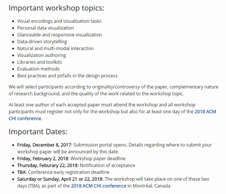 MobileVis's tweet photo. The Data Visualization on Mobile Devices workshop will take place at #chi2018, April 21 or 22, 2018, organized by @bongshin, @mattbrehmer, @slowalpaca, @dr_pi, @riclangner, &amp; @RaimundDachselt. 

Submission deadline is February 2, 2018. More details here: https://t.co/qqH2CAXruo https://t.co/JCHWY0T9yY
