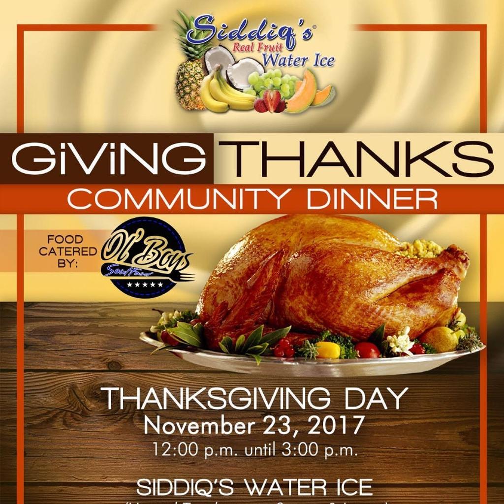 Need Community Service Hrs? 
Want to set  a good example for your kids in the way of giving back to your community? Join us for our Giving Thanks  Community Dinner!