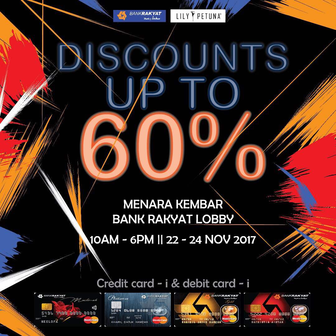 nah! inilah dia diskaun sehingga 60% kalau korang buat pembelian menggunakan barangan #lilypetuna #lilypetunaxbankrakyat #saleloriterbalik