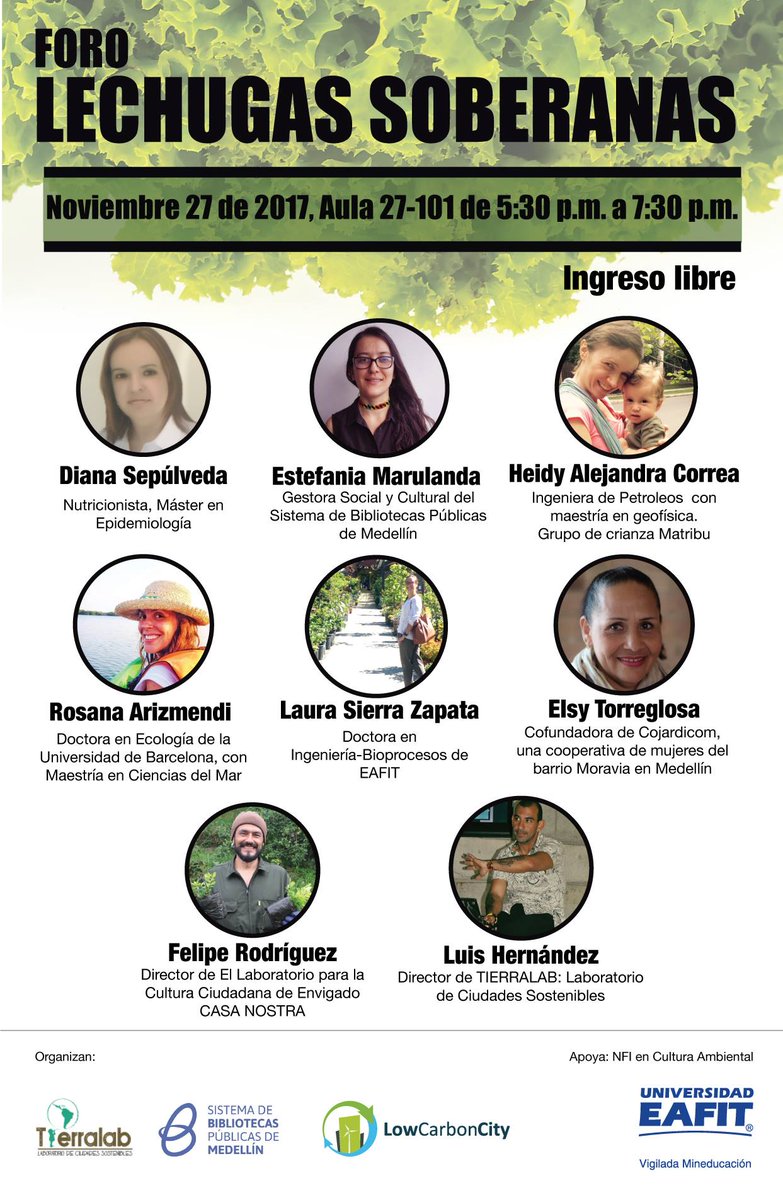 LowCarbon_City's tweet photo. El próximo lunes 27 de noviembre, los invitamos al Foro #LechugasSoberanas para hablar de #CambioClimático, agricultura urbana y seguridad alimentaria. Entrada libre https://t.co/e4yLmTdBrv
