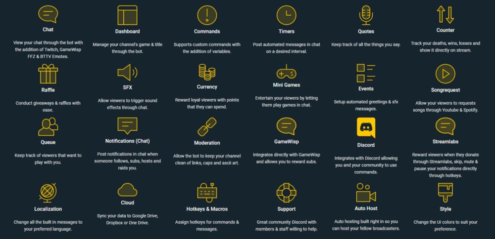 streamlabs's tweet image. Which features are you using on the new Chatbot so far? 
Try it out here → streamlabs.com/dashboard#/cha…