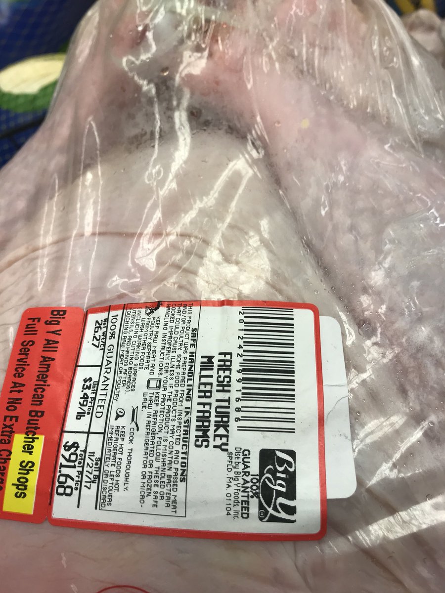 HankWH's tweet photo. This big boy at Big Y is still waiting for a loving (pronounced: hungry) Thanksgiving home! #gobblegobble #sizingitup #turkeytime #lessthanahundredbucks #guestofhonor https://t.co/PiLQcICYYQ