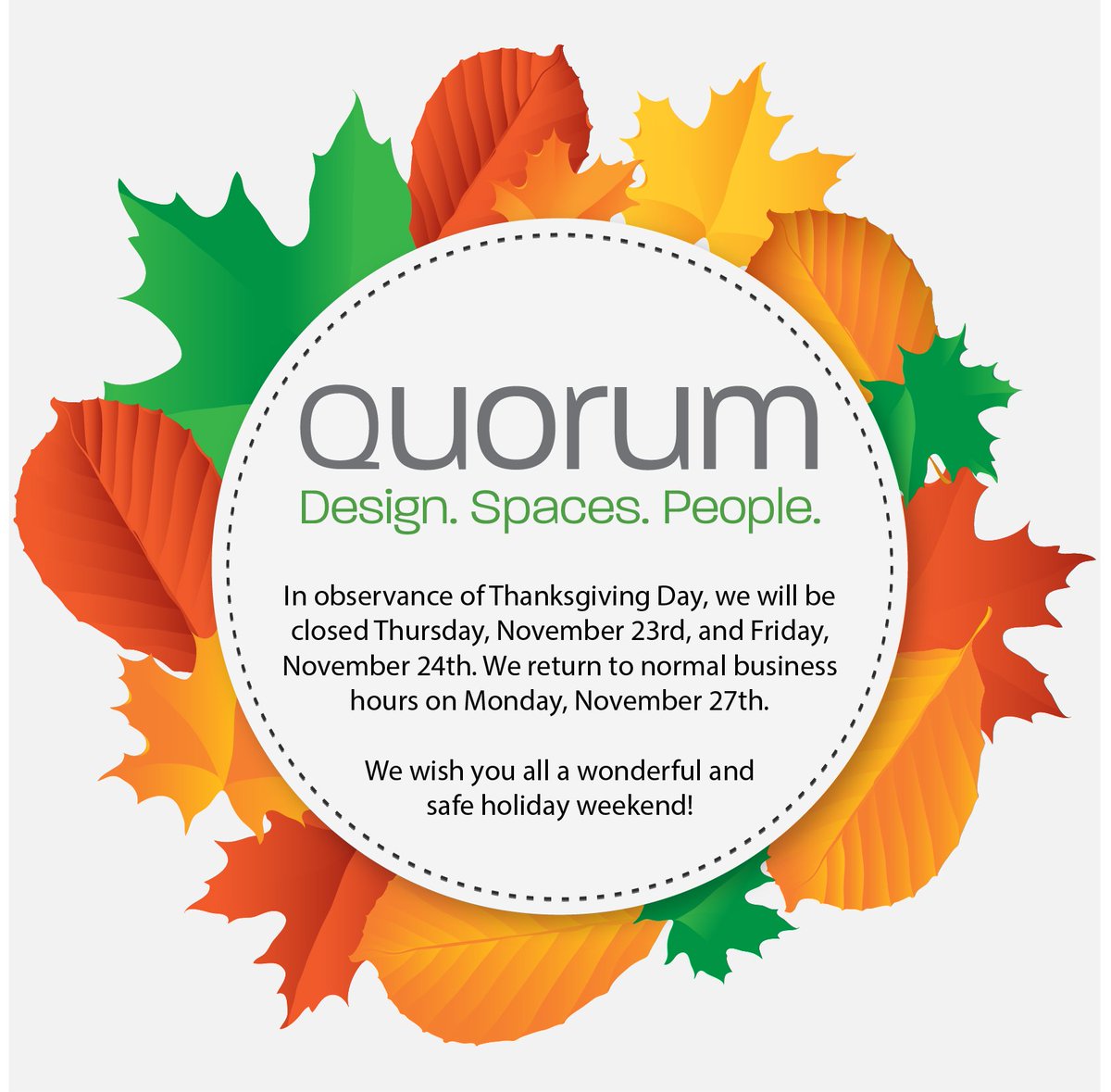 QuorumDesign's tweet image. Happy Thanksgiving!
