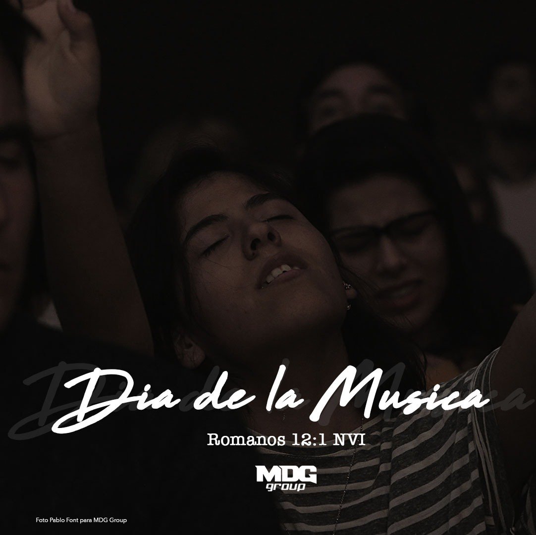 La música es parte de nuestra esencia llegada por nuestro Creador. Celebremos juntos el día Día de la Música. MDG Group | <a href="/MDGGroupPR/">MDG Group | Prensa</a> | <a href="/MultipressArg/">MULTIPRESS</a>  | <a href="/puertadeacceso1/">puertadeaccesocom</a>

 Romanos 12:1 NVI #DiadelaMusica