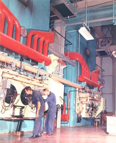 CameraAtWork's tweet photo. Photography, cameras and a factory - its our project in a nutshell! The colours in this are amazing. #Kodak Australasia Pty Ltd, Boiler Attendants & Thompson Oil Fired Boilers, Power House Building, #Coburg, c1963 @museumsvictoria https://t.co/NsYpjFbNv7 #cameraatwork https://t.co/U9CiQ4eWyG