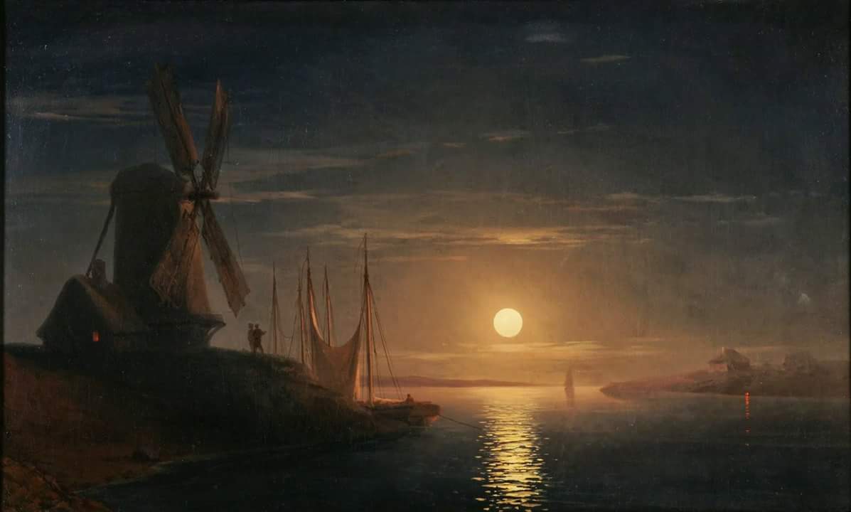 TheNewPainting's tweet photo. 🎨 Moonlight over the Dnieper, 1858

👨‍🎨 Ivan Konstantinovich Aivazovsky (Ива́н Константи́нович Айвазо́вский; 29 Jul 1817 – 2 May 1900) was a Russian Romantic painter who is considered one of the greatest masters of marine art.

Beauty of Art
#HistoryofPainting #Art #Painting https://t.co/upt4jqjFeb