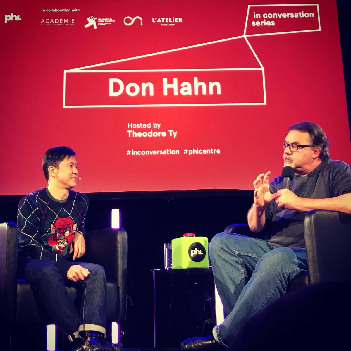 OnasMtl's tweet photo. Some of us attend Don Hahn's conference at the Phi Center yesterday. He also did us the honor of coming to the studio today. Thank you for your visit and your inspiring words! (Shout out to Ted Ty and his awesome moderating skills!) #phicenter #inconversation #animation #mtl https://t.co/CepjVr14nI