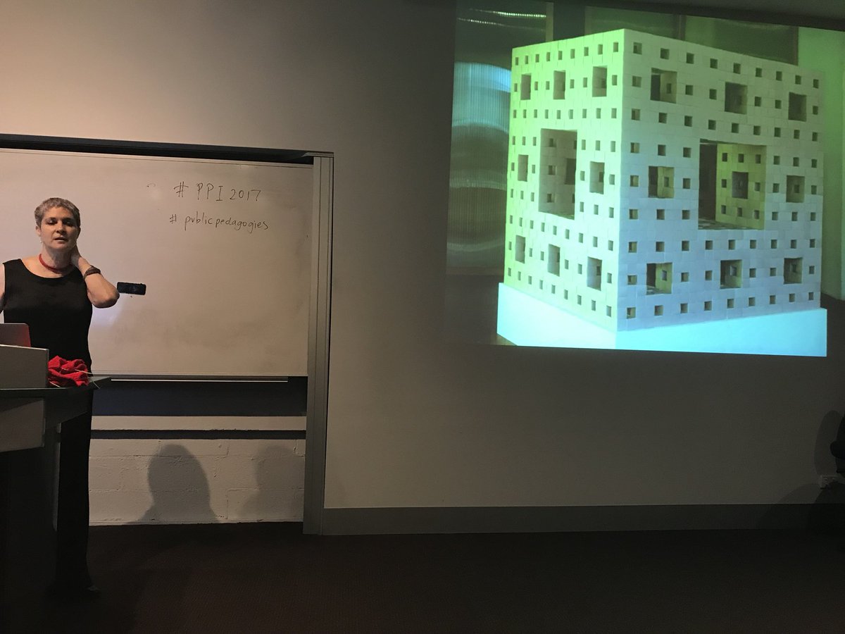 VocEdAustralia's tweet photo. AdultLearningAu: RT IngridHLee1: Key note speaker at pubpedagogies conference #PPI2017 Margaret Wertheim, inspiring ideas of making and doing as public pedagogy- opportunity to engage people in poetic experiences in science and mathematics https://t.co/CXRRc9qRcy