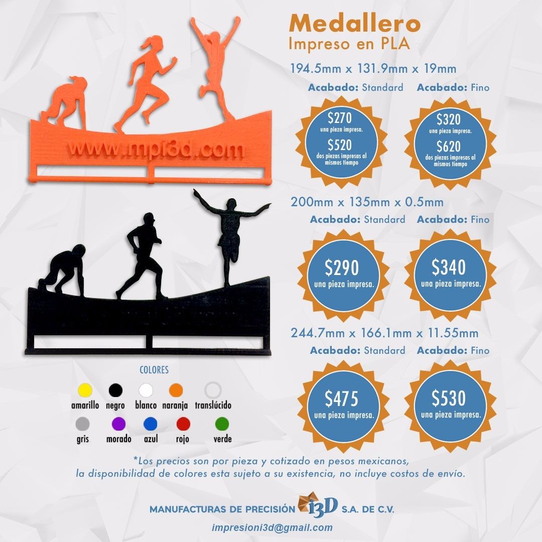 mp_i3d's tweet photo. ¿Listo para darle a tus medallas el protagonismo que se merecen? Imprime con nosotros tu medallero personalizado, y aclara todas tus dudas sobre nuestro servicio de impresión 3D. 

#mpi3d #materializamostusideas #3dprinting #impresion3d #runner #medalla #pla #makerbot https://t.co/R7WdZsgXpm