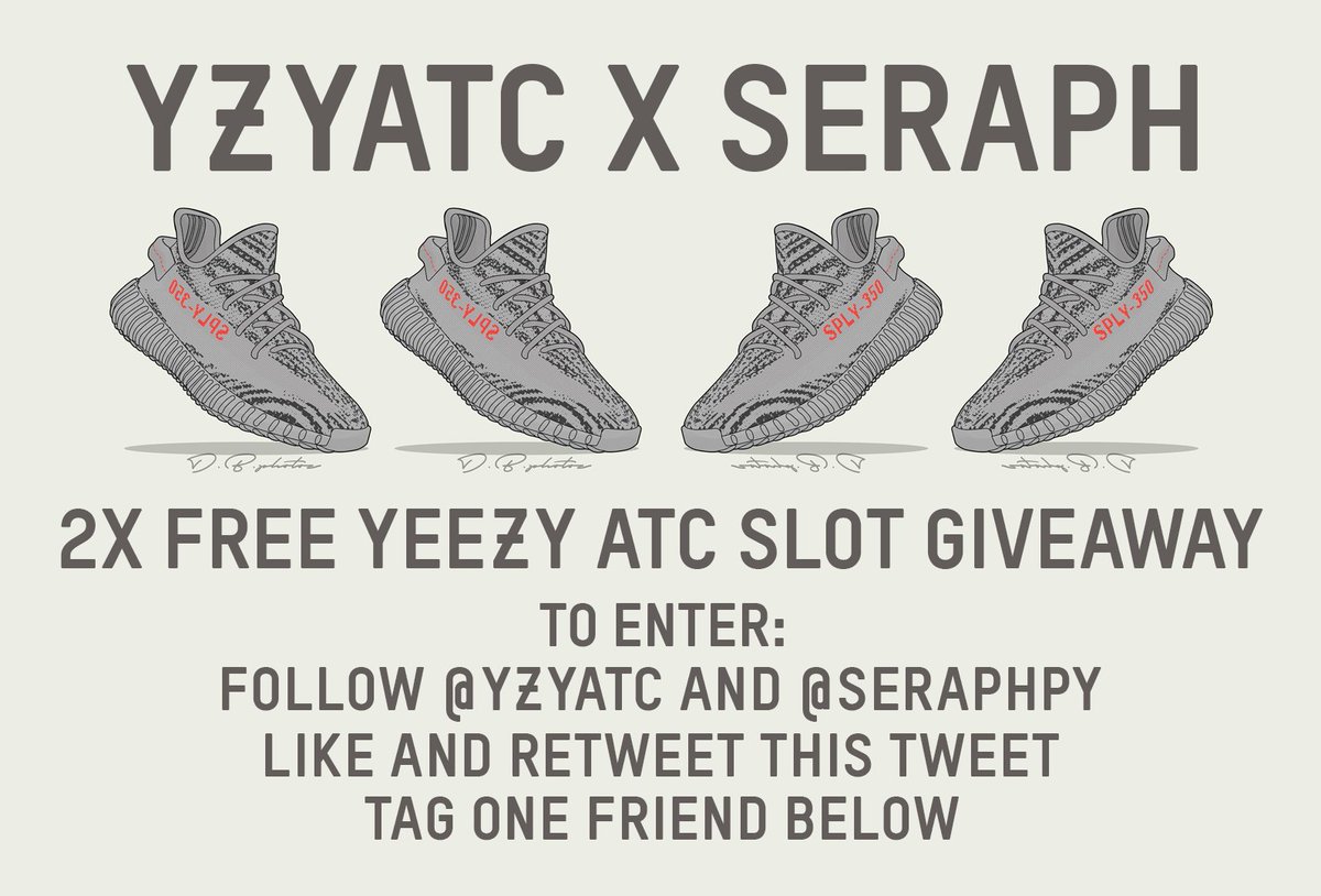 yzyatc's tweet photo. YEEZY BOOST 350 V2 "BELUGA 2.0" 

@YZYATC &amp; @SERAPHPY
2X FREE "2 FOR 1" SLOT GIVEAWAY! 👀

📈 ENTRY REQUIREMENTS 📈

✅ FOLLOW @YZYATC
✅ FOLLOW @SERAPHPY
✅ RETWEET THIS TWEET
✅ LIKE THIS TWEET
✅ TAG ONE FRIEND BELOW

WINNERS SELECTED THIS FRIDAY 🕑 https://t.co/6dWlSvDHuT