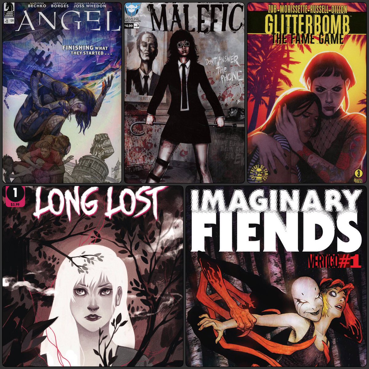kittystavern's tweet photo. My #Horror & #Supernatural #NewComicBookDay picks for this week. #DarkHorse #Angel #Season11 #DC #Vertigo #ImaginaryFriends #Image #Glitterbomb #FameGame #DevilsDuePublishing #Malefic #ScoutComics #LongLost #ncbd https://t.co/bAYev5txcR