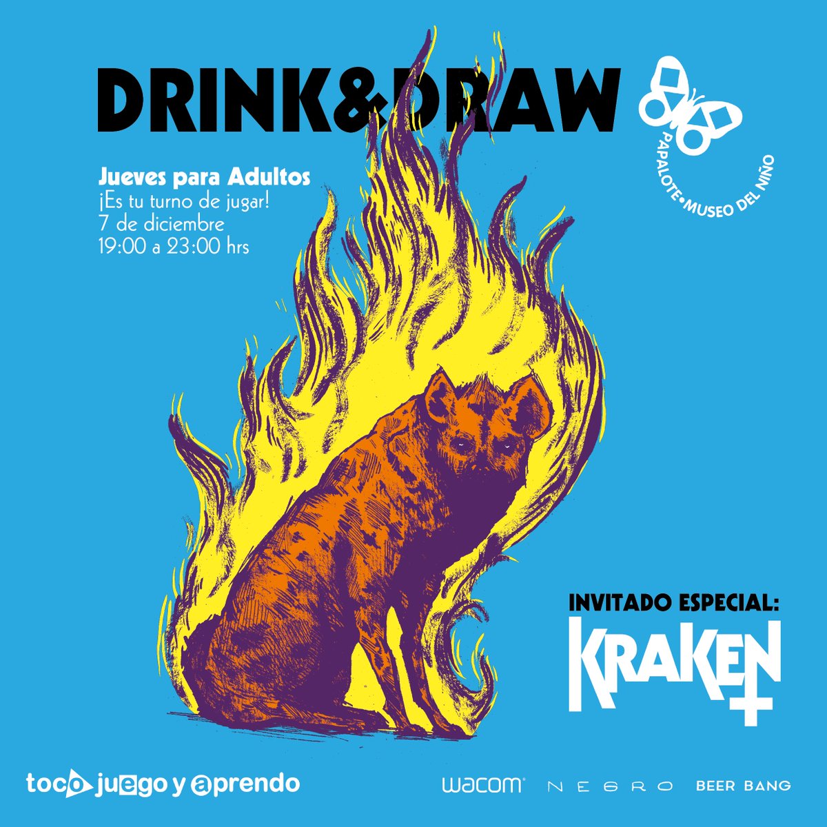 DrinkNDrawDF's tweet photo. Solo en diciembre #drinkndrawdf se muda al @papalote_museo. Ven a dibujar con nosotros y @krakenkhan:
https://t.co/LRRQluiEjt https://t.co/Wl6GbzEYOp