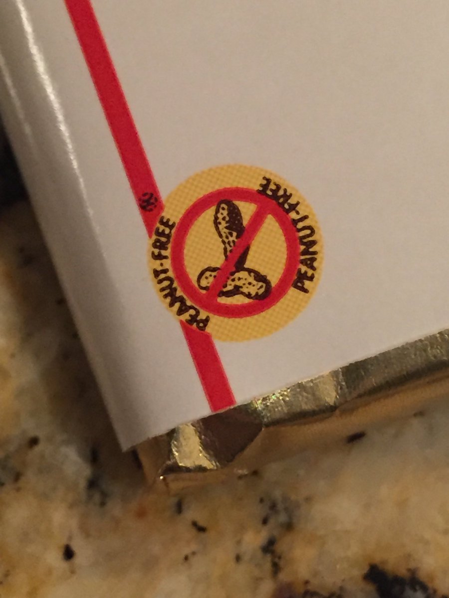 MaybeitsProf's tweet photo. This “peanut free” logo looks more like something else to me that also has nuts in it https://t.co/NYC5OFu2OU