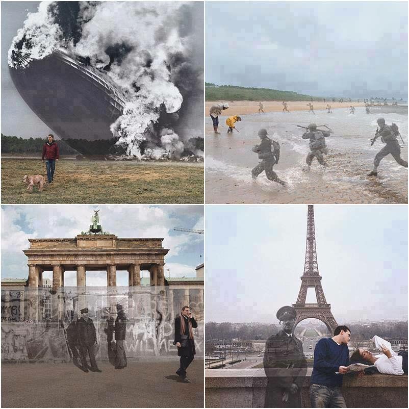 PhotosHistos's tweet photo. Quatre images. Aux mêmes endroits. À des Moments différents. https://t.co/z7MMKFrcwC