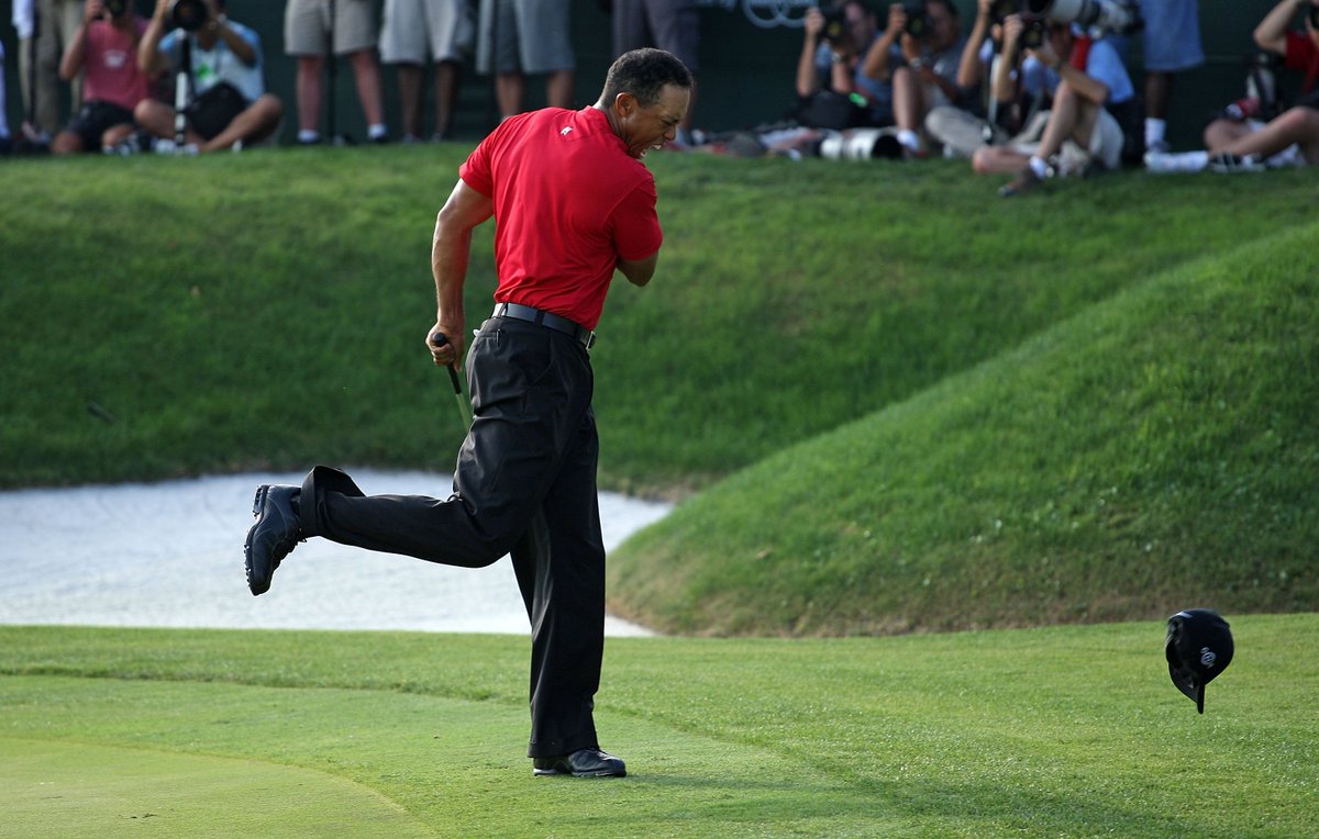 .<a href="/TigerWoods/">Tiger Woods</a> has won 8 times on three separate courses: Torrey Pines, Bay Hill and Firestone.

No other golfer has 8 wins on a single course.

Tiger returns in 8 days.