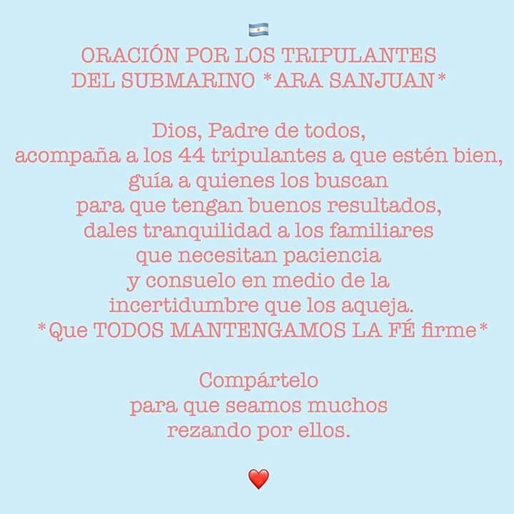 Resultado de imagen para ORACIÓN POR LOS TRIPULANTES DEL ARA 24